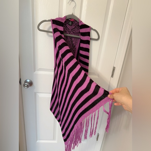Say What? Purple and Black Knit Scarf - Picture 7 of 7